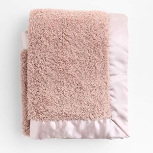 NWT Crate & Barrel / Crate @ Kids Satin Trim Plush Baby Stroller Blanket